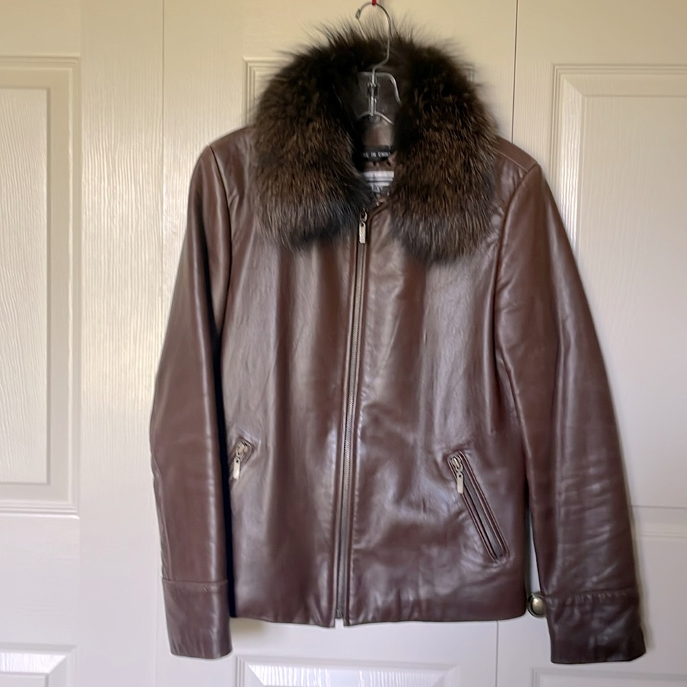 Marvin Richards Brown Leather Jacket Size M